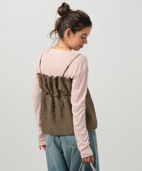 BAYFLOW（ベイフロー）の「フクレジャガードキャミビスチェ（キャミソール・レディース・ブラウン/グレイッシュベージュ/ブラック・FREE）」の22枚目の写真