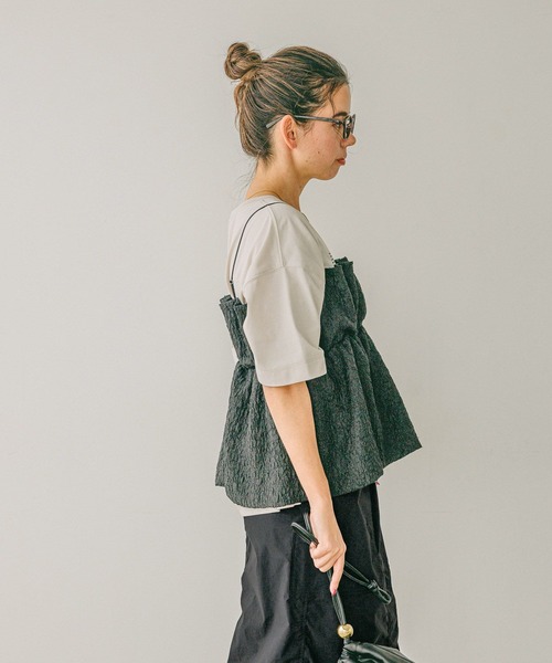 BAYFLOW（ベイフロー）の「フクレジャガードキャミビスチェ（キャミソール・レディース・ブラウン/グレイッシュベージュ/ブラック・FREE）」の7枚目の写真