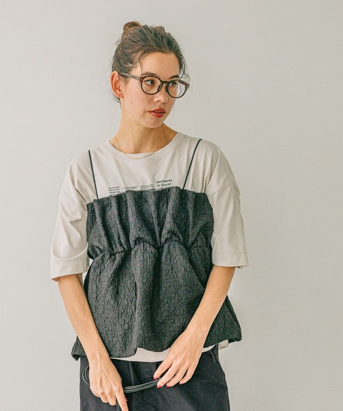 BAYFLOW（ベイフロー）の「フクレジャガードキャミビスチェ（キャミソール・レディース・ブラウン/グレイッシュベージュ/ブラック・FREE）」の10枚目の写真