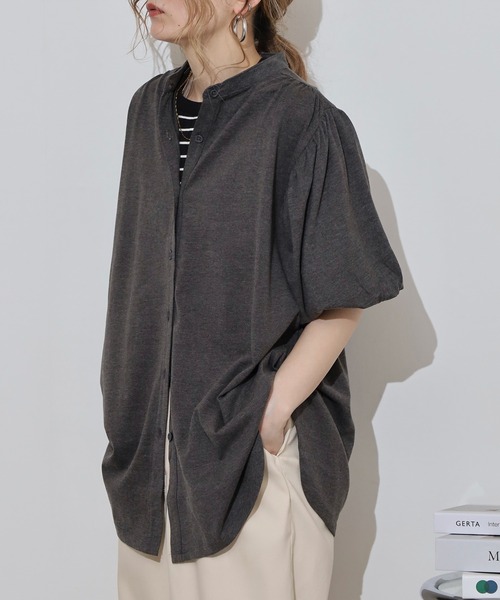 atONE(アットワン)の「ブラウス風パフスリーブカットソー(Tシャツ/カットソー・レディース・グレイッシュベージュ/オフホワイト/ミント/チャコールグレー/ブラック・M-L/4L~5L/LL~3L)」の14枚目の写真