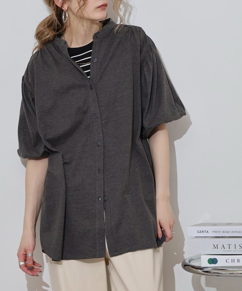 atONE(アットワン)の「ブラウス風パフスリーブカットソー(Tシャツ/カットソー・レディース・グレイッシュベージュ/オフホワイト/ミント/チャコールグレー/ブラック・M-L/4L~5L/LL~3L)」の16枚目の写真