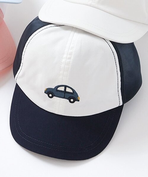 apres les cours(アプレレクール)の「バラエティメッシュキャップ(キャップ・キッズ・ネイビー/ピンク/アイボリー/サックスブルー・50/54/58)」の2枚目の写真