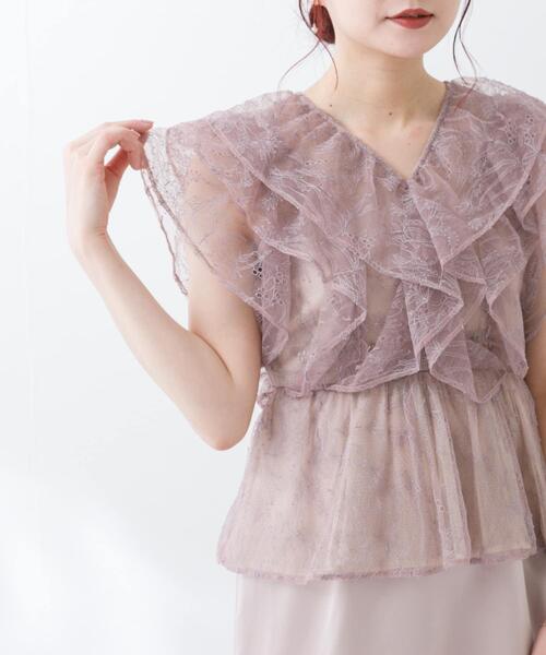 URBAN RESEARCH ROSSO WOMEN(アーバンリサーチ ロッソ)の「kaene レースフリルドッキングドレス(ワンピース・レディース・ラベンダー/ライトブルー・36)」の8枚目の写真