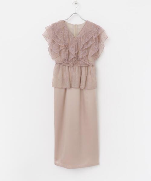 アーバンリサーチ ロッソ（URBAN RESEARCH ROSSO）/kaene　レースフリルドッキングドレス セール】kaene レースフリルドッキングドレス（ワンピース）｜URBAN