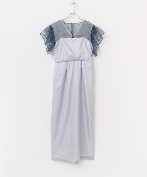URBAN RESEARCH ROSSO WOMEN(アーバンリサーチ ロッソ)の「kaene レースフリルドッキングドレス(ワンピース・レディース・ラベンダー/ライトブルー・36)」の5枚目の写真