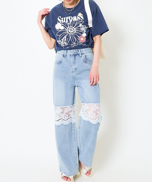 Blossom・開花】Laced Jeans レースデニムパンツ
