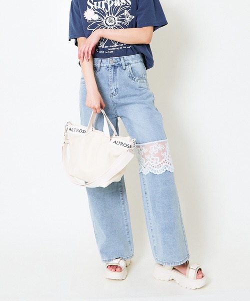 GORGE（ゴージ）の「《シアーレース×肌見せ》レディース ワイドデニムパンツ 春夏秋（デニムパンツ・レディース・ブルー/ダークブルー・S/M）」の11枚目の写真