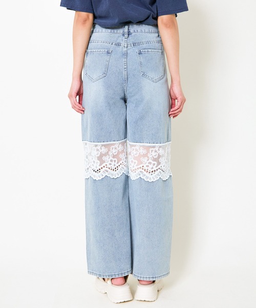 GORGE（ゴージ）の「《シアーレース×肌見せ》レディース ワイドデニムパンツ 春夏秋（デニムパンツ・レディース・ブルー/ダークブルー・S/M）」の15枚目の写真