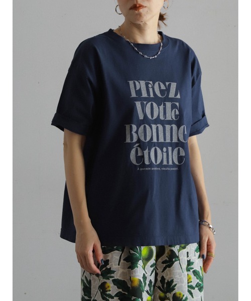 FIL DE FER（フィルデフェール）の「フレンチフレーズPT　半袖TEE（Tシャツ/カットソー・レディース・パープル/ネイビー/ホワイト・FREE）」の11枚目の写真