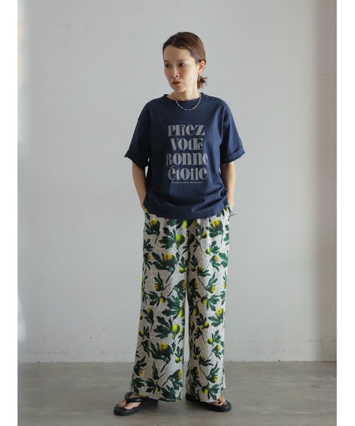 FIL DE FER（フィルデフェール）の「フレンチフレーズPT　半袖TEE（Tシャツ/カットソー・レディース・パープル/ネイビー/ホワイト・FREE）」の14枚目の写真