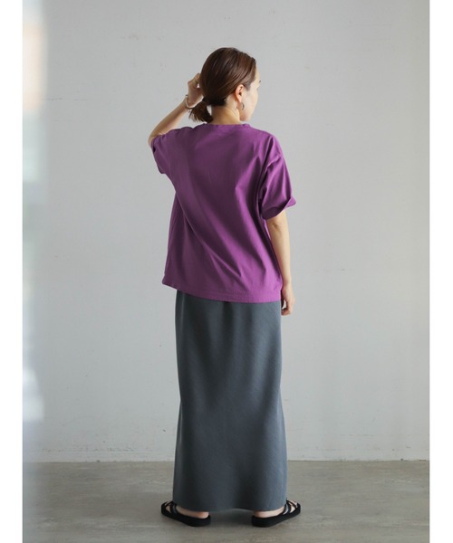 FIL DE FER（フィルデフェール）の「フレンチフレーズPT　半袖TEE（Tシャツ/カットソー・レディース・パープル/ネイビー/ホワイト・FREE）」の9枚目の写真