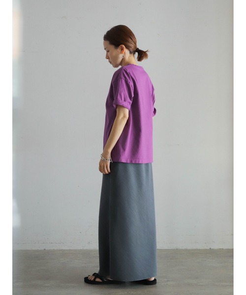 FIL DE FER（フィルデフェール）の「フレンチフレーズPT　半袖TEE（Tシャツ/カットソー・レディース・パープル/ネイビー/ホワイト・FREE）」の8枚目の写真