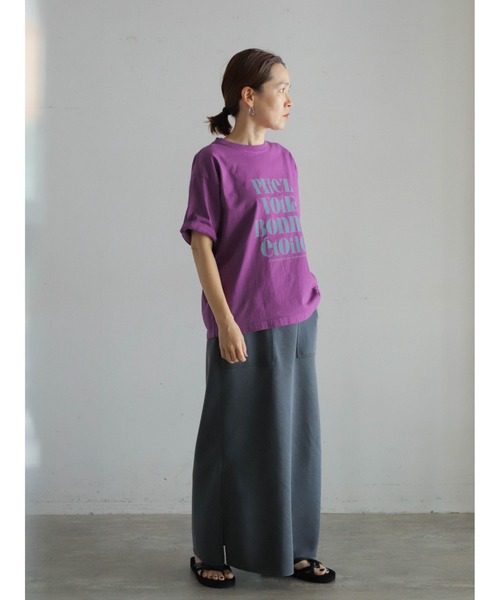 FIL DE FER（フィルデフェール）の「フレンチフレーズPT　半袖TEE（Tシャツ/カットソー・レディース・パープル/ネイビー/ホワイト・FREE）」の10枚目の写真