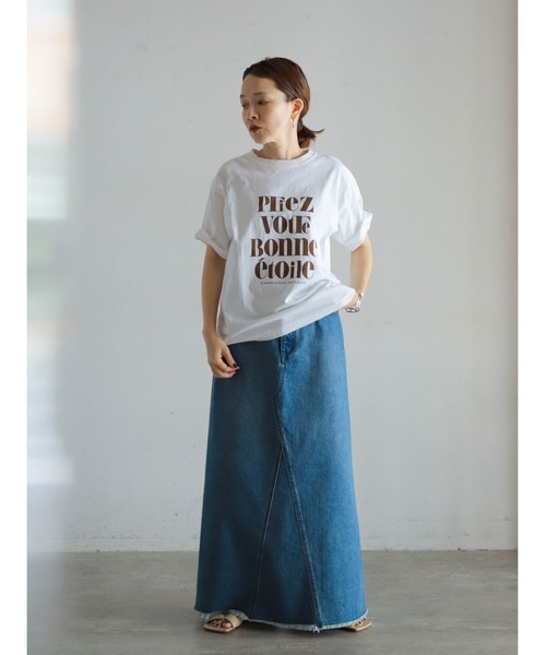 FIL DE FER（フィルデフェール）の「フレンチフレーズPT　半袖TEE（Tシャツ/カットソー・レディース・パープル/ネイビー/ホワイト・FREE）」の21枚目の写真