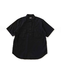 リネンレーヨン ストレッチプルオーバー ショートスリーブシャツ