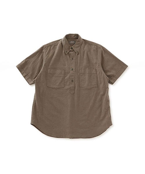 BLUE BLUE（ブルーブルー）の「リネンレーヨン ストレッチプルオーバー ショートスリーブシャツ（シャツ/ブラウス・メンズ・ナチュラル/ネイビー/ブルー/グレー・X-LARGE/LARGE/MEDIUM/SMALL）」の2枚目の写真