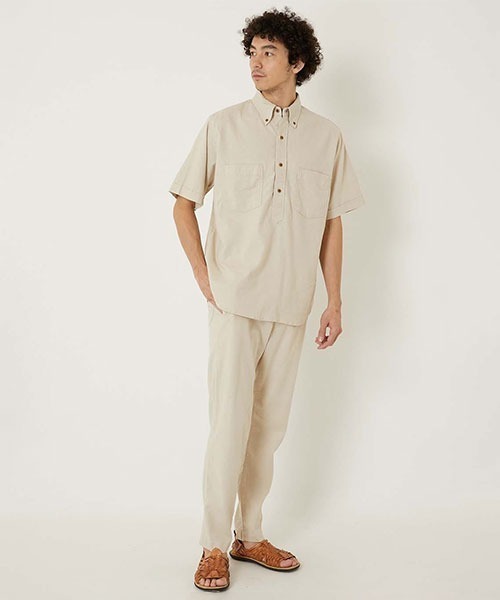 BLUE BLUE（ブルーブルー）の「リネンレーヨン ストレッチプルオーバー ショートスリーブシャツ（シャツ/ブラウス・メンズ・ナチュラル/ネイビー/ブルー/グレー・X-LARGE/LARGE/MEDIUM/SMALL）」の13枚目の写真