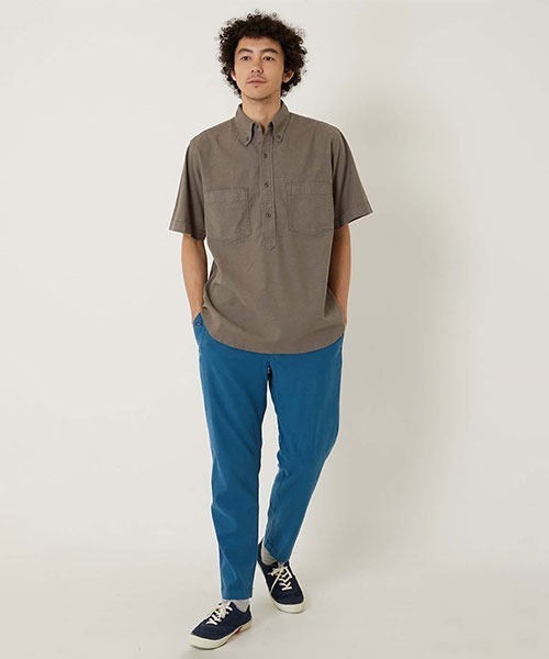 BLUE BLUE（ブルーブルー）の「リネンレーヨン ストレッチプルオーバー ショートスリーブシャツ（シャツ/ブラウス・メンズ・ナチュラル/ネイビー/ブルー/グレー・X-LARGE/LARGE/MEDIUM/SMALL）」の11枚目の写真