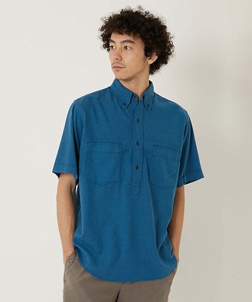 BLUE BLUE（ブルーブルー）の「リネンレーヨン ストレッチプルオーバー ショートスリーブシャツ（シャツ/ブラウス・メンズ・ナチュラル/ネイビー/ブルー/グレー・X-LARGE/LARGE/MEDIUM/SMALL）」の16枚目の写真
