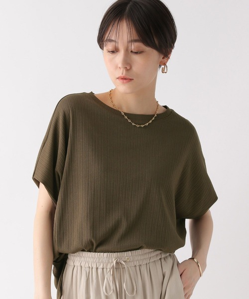 Elura(エルーラ)の「ドレスアップリブドルマンプルオーバー/326352(Tシャツ/カットソー・レディース・ブルー/カーキ/ホワイト/ネイビー・MEDIUM/LARGE)」の3枚目の写真