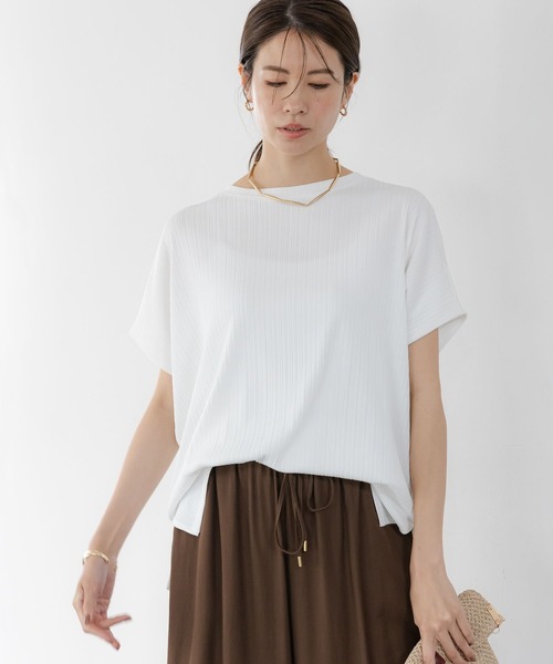 Elura(エルーラ)の「ドレスアップリブドルマンプルオーバー/326352(Tシャツ/カットソー・レディース・ブルー/カーキ/ホワイト/ネイビー・MEDIUM/LARGE)」の10枚目の写真