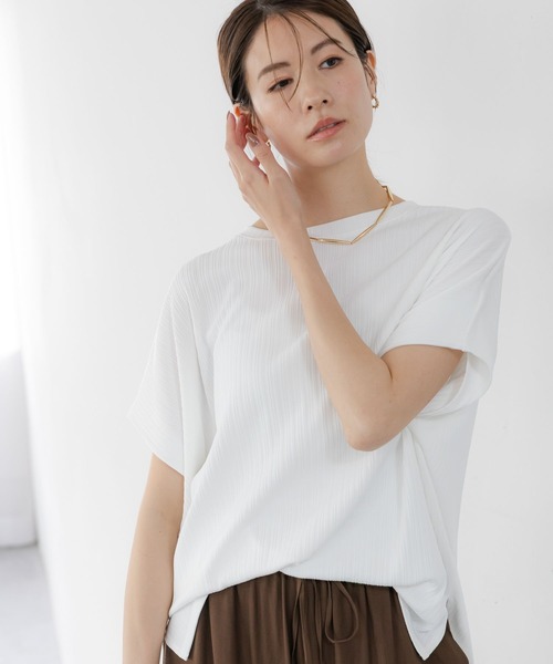 Elura(エルーラ)の「ドレスアップリブドルマンプルオーバー/326352(Tシャツ/カットソー・レディース・ブルー/カーキ/ホワイト/ネイビー・MEDIUM/LARGE)」の11枚目の写真