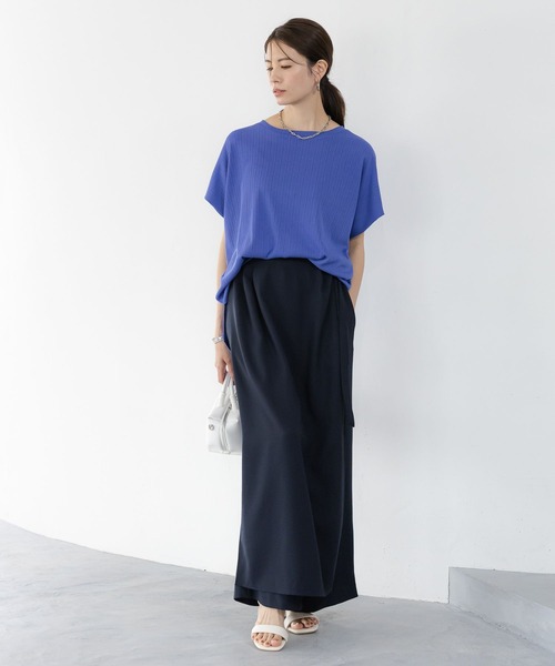 Elura(エルーラ)の「ドレスアップリブドルマンプルオーバー/326352(Tシャツ/カットソー・レディース・ブルー/カーキ/ホワイト/ネイビー・MEDIUM/LARGE)」の12枚目の写真