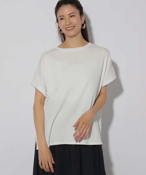 Elura(エルーラ)の「ドレスアップリブドルマンプルオーバー/326352(Tシャツ/カットソー・レディース・ブルー/カーキ/ホワイト/ネイビー・MEDIUM/LARGE)」の18枚目の写真