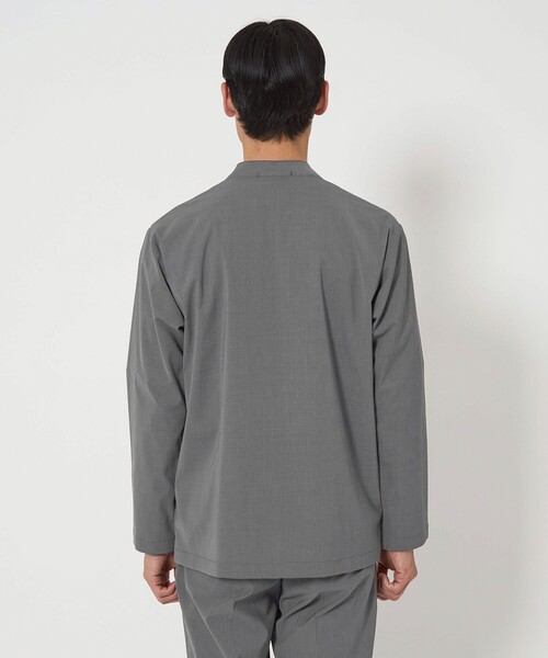 green label relaxing（グリーンレーベルリラクシング）の「A+ ラッカンリネンライク 1B ノーカラー ジャケット -ウォッシャブル・ストレッチ・吸水速乾-（ノーカラージャケット・メンズ・ネイビー/グレー系・M/XL/L/S）」の9枚目の写真