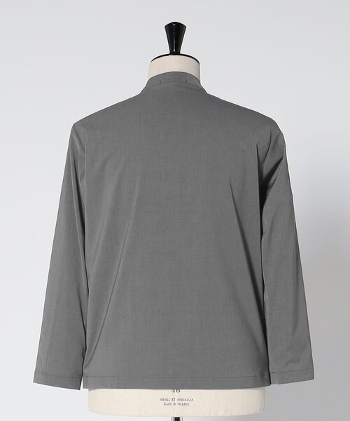 green label relaxing（グリーンレーベルリラクシング）の「A+ ラッカンリネンライク 1B ノーカラー ジャケット -ウォッシャブル・ストレッチ・吸水速乾-（ノーカラージャケット・メンズ・ネイビー/グレー系・M/XL/L/S）」の11枚目の写真