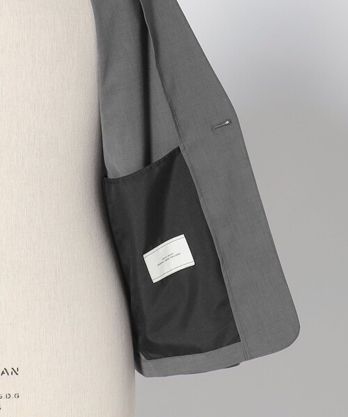 green label relaxing（グリーンレーベルリラクシング）の「A+ ラッカンリネンライク 1B ノーカラー ジャケット -ウォッシャブル・ストレッチ・吸水速乾-（ノーカラージャケット・メンズ・ネイビー/グレー系・M/XL/L/S）」の14枚目の写真