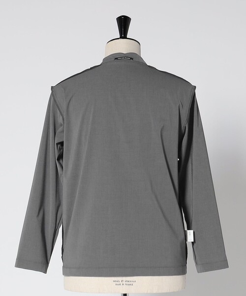green label relaxing（グリーンレーベルリラクシング）の「A+ ラッカンリネンライク 1B ノーカラー ジャケット -ウォッシャブル・ストレッチ・吸水速乾-（ノーカラージャケット・メンズ・ネイビー/グレー系・M/XL/L/S）」の19枚目の写真