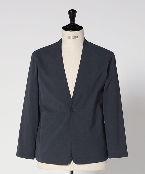 green label relaxing（グリーンレーベルリラクシング）の「A+ ラッカンリネンライク 1B ノーカラー ジャケット -ウォッシャブル・ストレッチ・吸水速乾-（ノーカラージャケット・メンズ・ネイビー/グレー系・M/XL/L/S）」の20枚目の写真