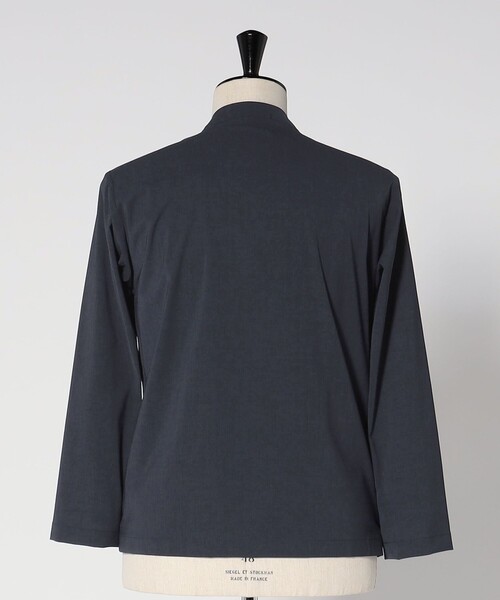 green label relaxing（グリーンレーベルリラクシング）の「A+ ラッカンリネンライク 1B ノーカラー ジャケット -ウォッシャブル・ストレッチ・吸水速乾-（ノーカラージャケット・メンズ・ネイビー/グレー系・M/XL/L/S）」の21枚目の写真