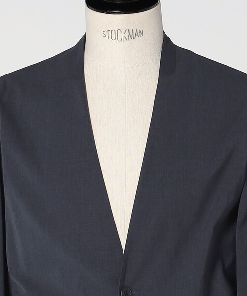 green label relaxing（グリーンレーベルリラクシング）の「A+ ラッカンリネンライク 1B ノーカラー ジャケット -ウォッシャブル・ストレッチ・吸水速乾-（ノーカラージャケット・メンズ・ネイビー/グレー系・M/XL/L/S）」の22枚目の写真