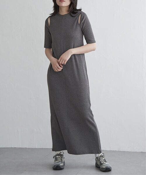 VENCEEXCHANGE（ヴァンスエクスチェンジ）の「カットリブアウトワンピース（ワンピース・レディース・ブラック/モカ/グリーン・FREE）」の7枚目の写真