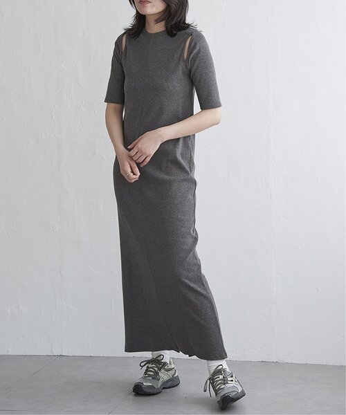 VENCEEXCHANGE（ヴァンスエクスチェンジ）の「カットリブアウトワンピース（ワンピース・レディース・ブラック/モカ/グリーン・FREE）」の9枚目の写真