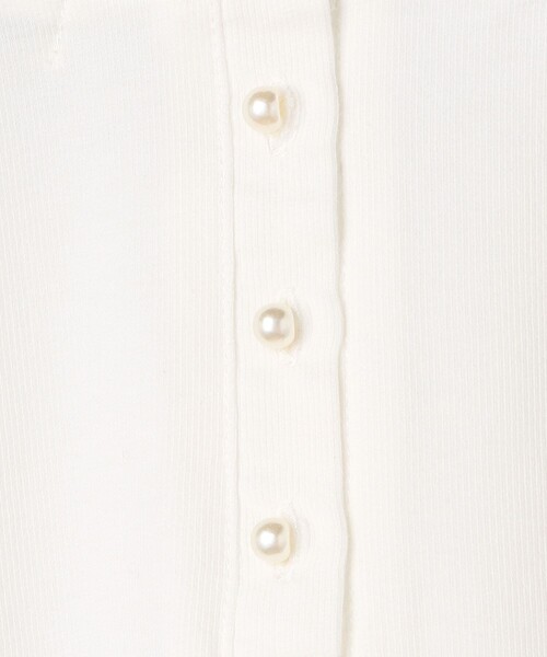tシャツ パール釦開き麻調カットT レディース パール釦開き麻調カットT（Tシャツ/カットソー）｜fredy couleur