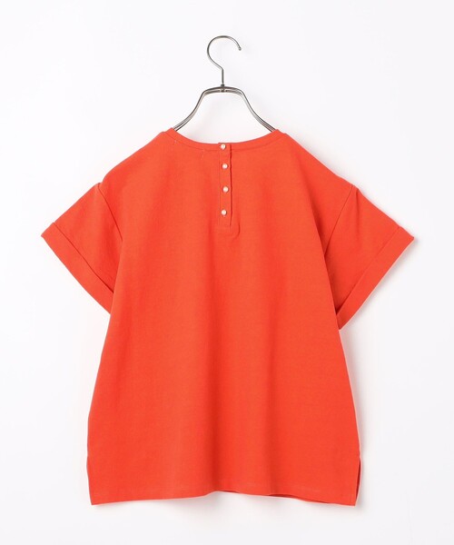 tシャツ パール釦開き麻調カットT レディース パール釦開き麻調カットT（Tシャツ/カットソー）｜fredy couleur