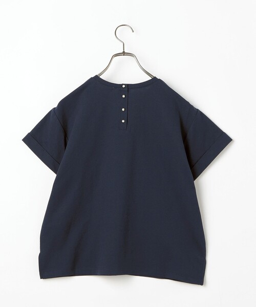 tシャツ パール釦開き麻調カットT レディース パール釦開き麻調カットT（Tシャツ/カットソー）｜fredy couleur