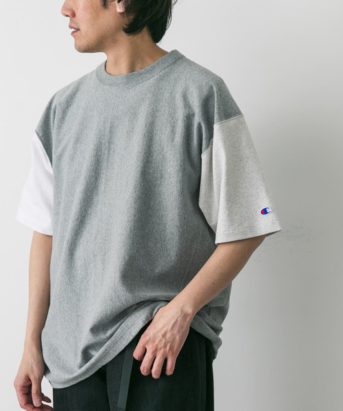 Champion（チャンピオン）の「『別注』CHAMPION×DOORS RW CRAZY SHORT-SLEEVE T-SHIRTS（Tシャツ/カットソー・メンズ・ホワイト系その他/グレー/ネイビー・LARGE/MEDIUM）」の2枚目の写真