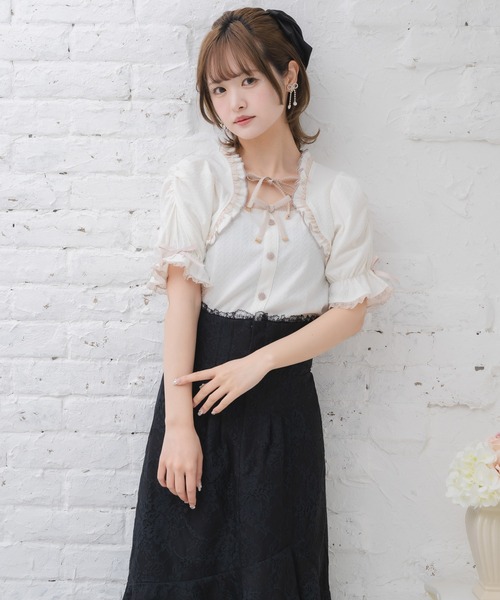tシャツ Wリボンボレロ風トップス レディース Wリボンボレロ風トップス（Tシャツ/カットソー）｜couture BY