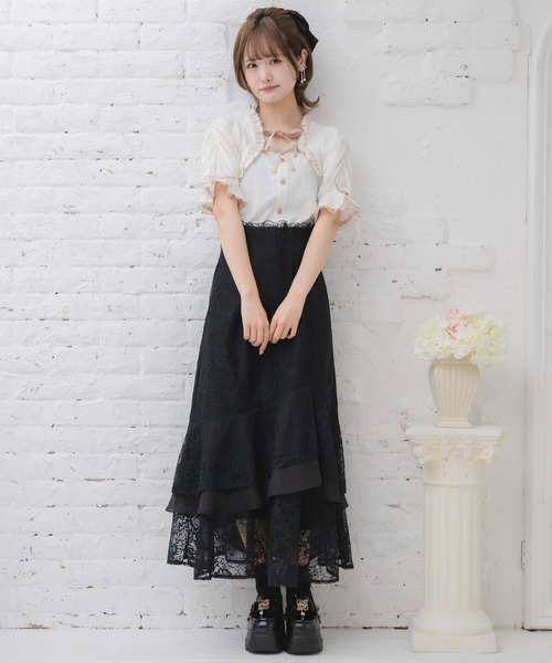 Wリボンボレロ風トップス（Tシャツ/カットソー）｜couture BY