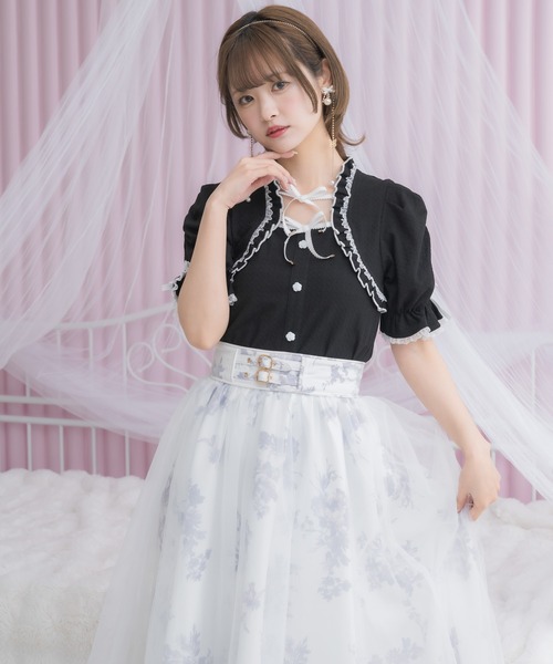 Wリボンボレロ風トップス（Tシャツ/カットソー）｜couture BY