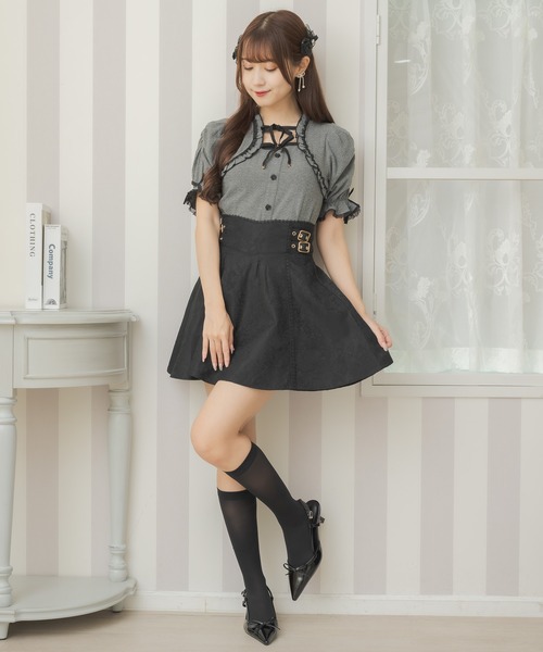 couture BY ROJITA（クチュールバイロジータ）の「Wリボンボレロ風トップス（Tシャツ/カットソー・レディース・ブラック/マルチ/ホワイト/グレー・FREE）」の10枚目の写真