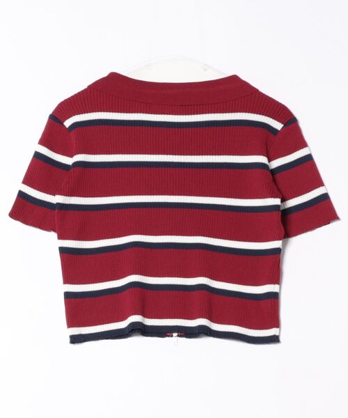 GORGE(ゴージ)の「《WZIP×ボーダー》レディース 半袖カーディガン 春夏秋/着回し万能(カーディガン/ボレロ・レディース・ネイビー/オフホワイト/グリーン/ボルドー・F)」の10枚目の写真