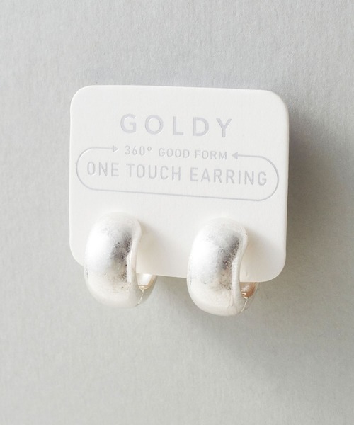 GOLDY(ゴールディ)の「チャビー フープ ワンタッチ イヤリング(イヤリング・レディース・シルバー/ゴールド系その他/シルバー系その他/ゴールド・FREE)」の2枚目の写真