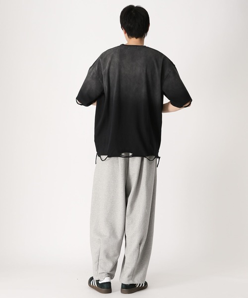 LAND MUSEUM(ランドミュージアム)の「LAND MUSEUM/ルーズダメージT(Tシャツ/カットソー・メンズ・ブラック/ベージュ・FREE)」の5枚目の写真