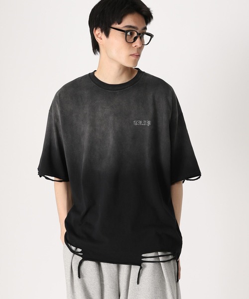 LAND MUSEUM(ランドミュージアム)の「LAND MUSEUM/ルーズダメージT(Tシャツ/カットソー・メンズ・ブラック/ベージュ・FREE)」の6枚目の写真