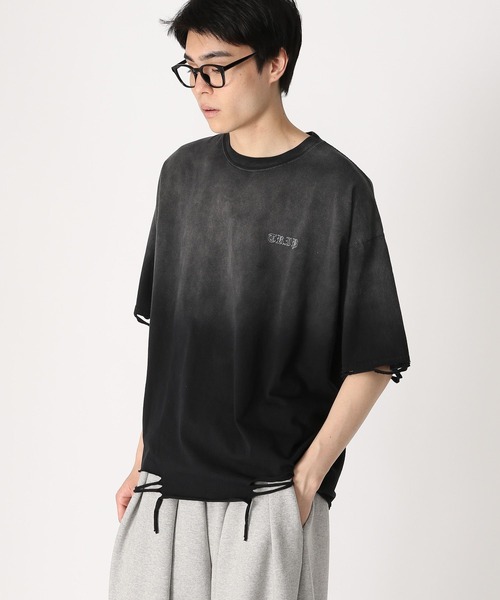 LAND MUSEUM(ランドミュージアム)の「LAND MUSEUM/ルーズダメージT(Tシャツ/カットソー・メンズ・ブラック/ベージュ・FREE)」の8枚目の写真